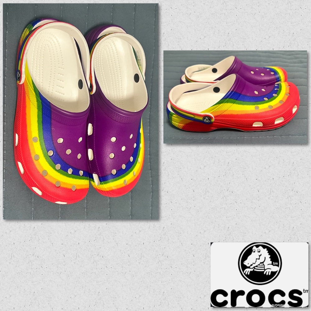 CROCS Classic Rainbow Dye Clogs